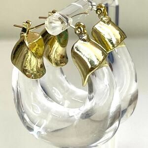 NEW Earrings 1.5" Hoops Clear Acrylic Organic Lucite Hoop Pierced Lot JA08